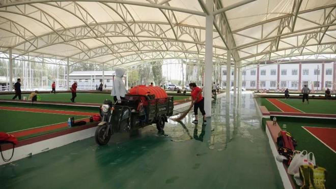 完美体育网站：“我要上全运”2024年美丽中国·全国门球大赛（新疆沙雅站）赛事准备工作有序进行(图2)